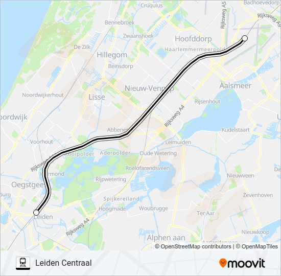 SNELBUS I.P.V. TREIN Train Line Map