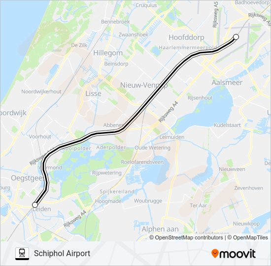 Trein SNELBUS I.P.V. TREIN lijnkaart
