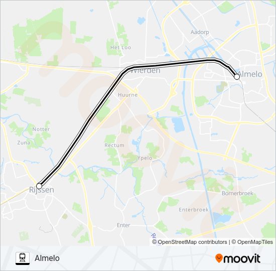 SNELBUS I.P.V. TREIN Train Line Map
