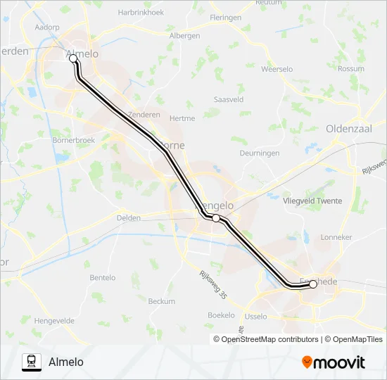 SNELBUS I.P.V. TREIN Train Line Map