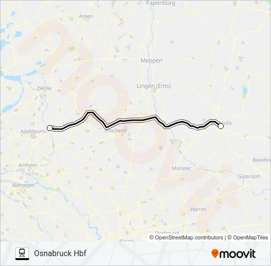 Trein SNELBUS I.P.V. TREIN lijnkaart