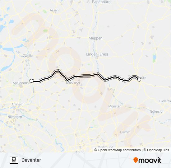 SNELBUS I.P.V. TREIN Train Line Map
