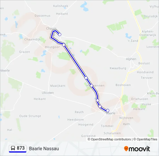 873 Bus Line Map