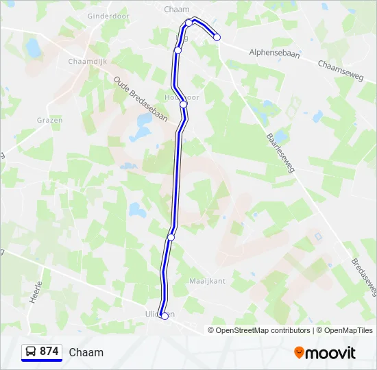 874 Bus Line Map