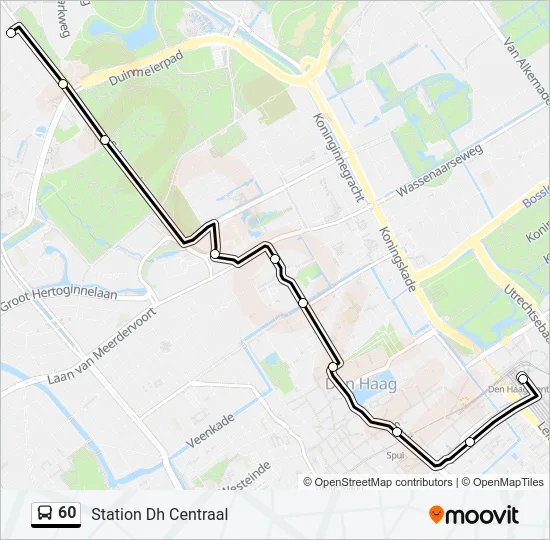 Bus 60 lijnkaart