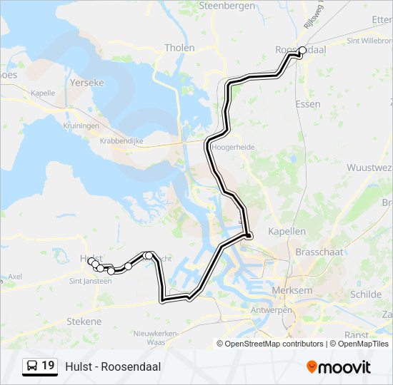 19 Bus Line Map