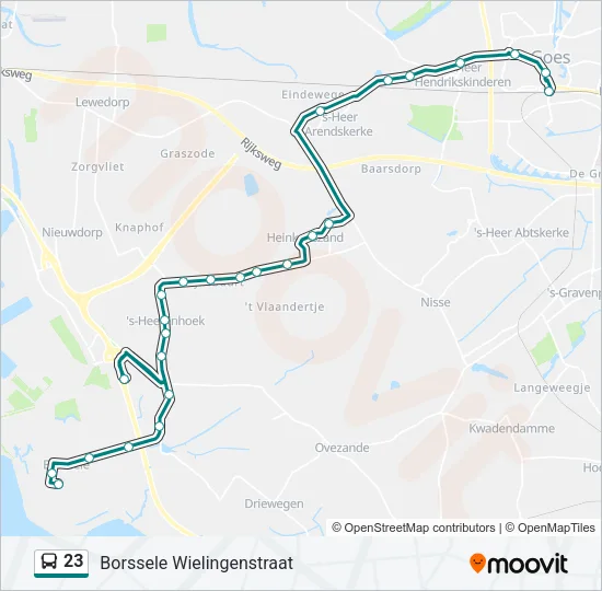 Bus 23 lijnkaart