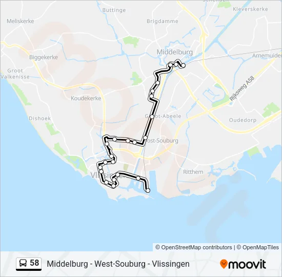 58 Bus Line Map