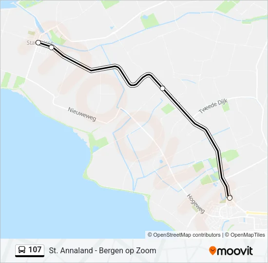 107 Bus Line Map