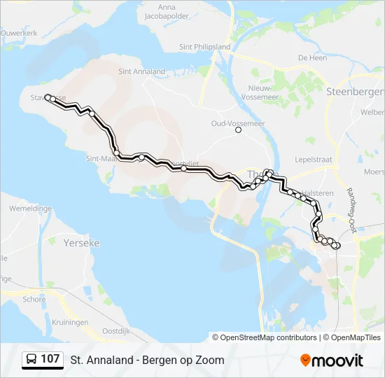 107 Bus Line Map