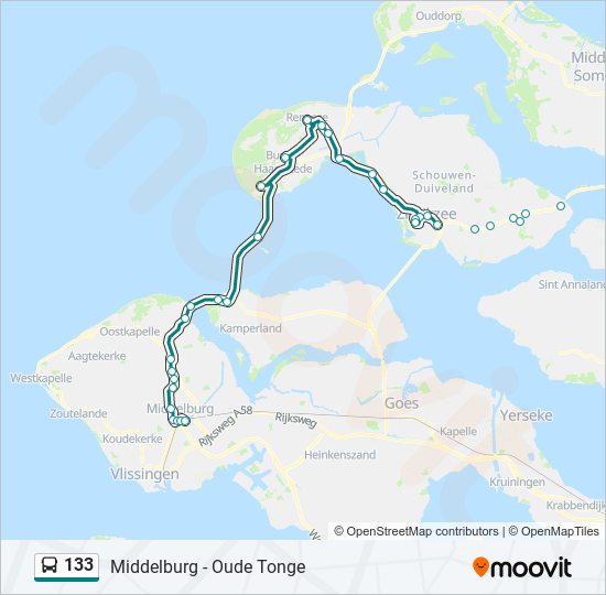 133 bus Line Map