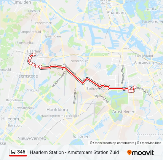 346 Bus Line Map
