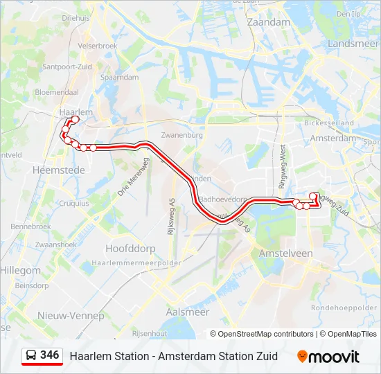 346 Bus Line Map