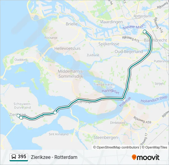395 Bus Line Map