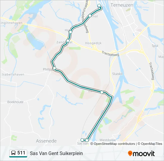 511 Bus Line Map