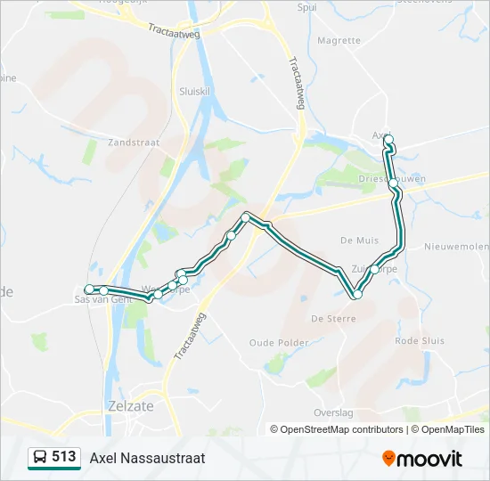 513 Bus Line Map