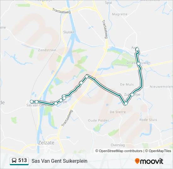 513 Bus Line Map