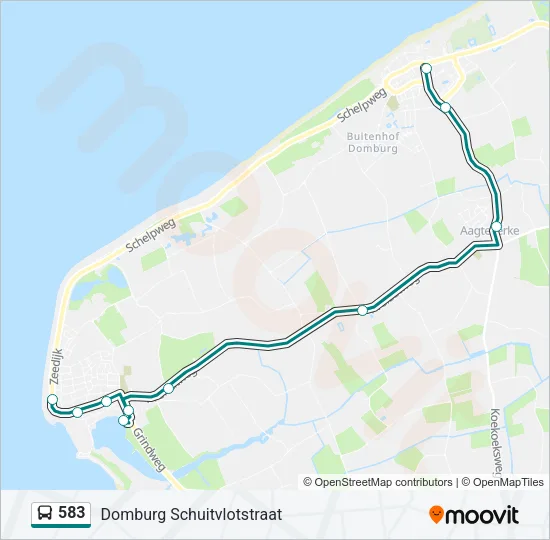 583 Bus Line Map