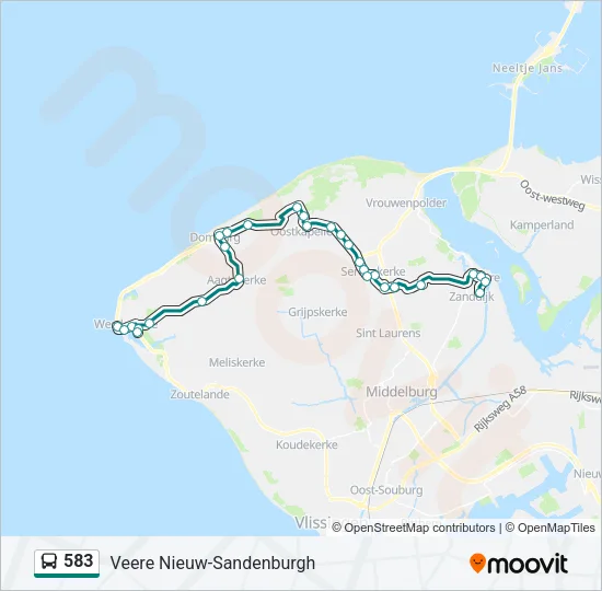583 Bus Line Map