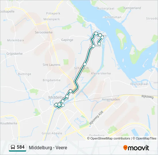 584 Bus Line Map