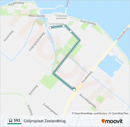 Bus 593 lijnkaart