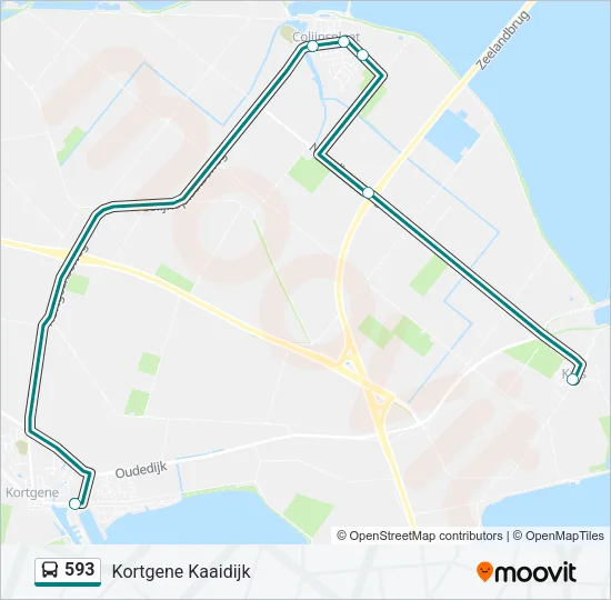593 Bus Line Map
