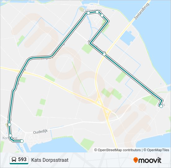 593 bus Line Map