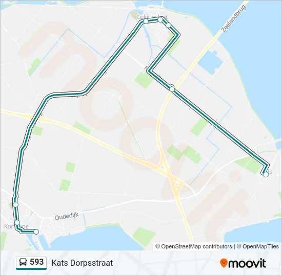 593 Bus Line Map