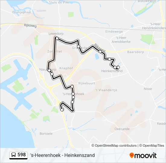 598 Bus Line Map