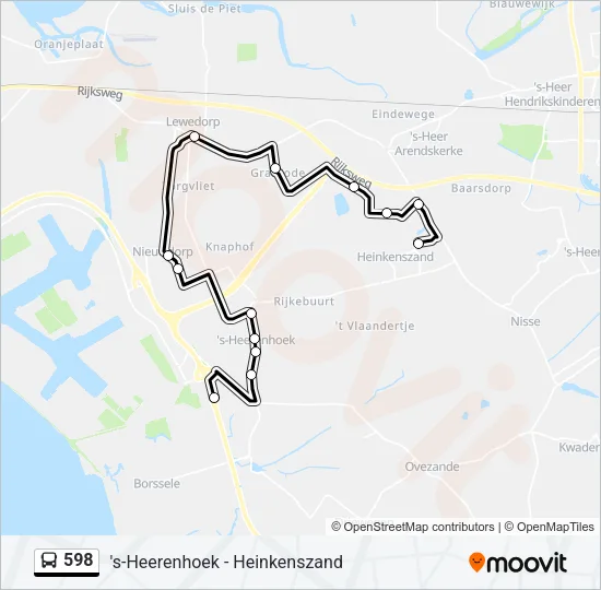 598 Bus Line Map