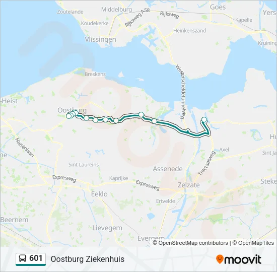 601 Bus Line Map