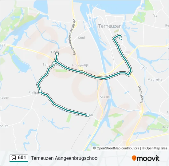 601 Bus Line Map