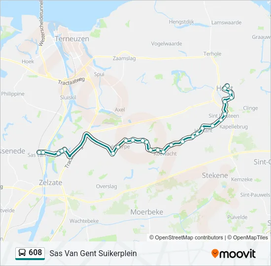 608 Bus Line Map