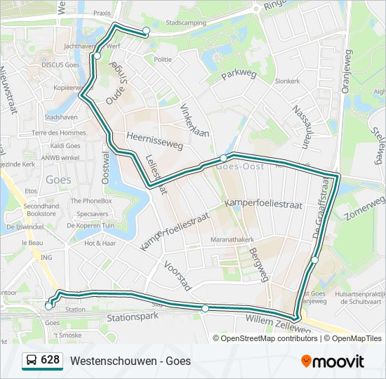 628 bus Line Map