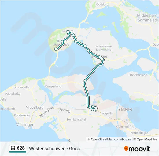 628 Bus Line Map
