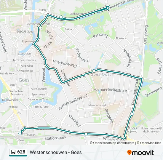 628 Bus Line Map