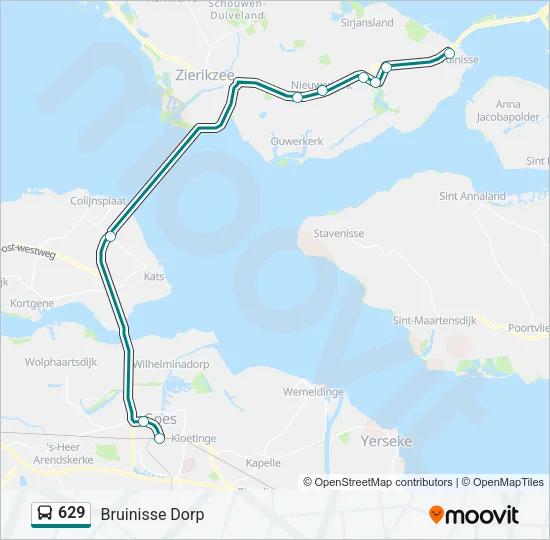629 Bus Line Map