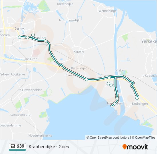 Bus 639 lijnkaart