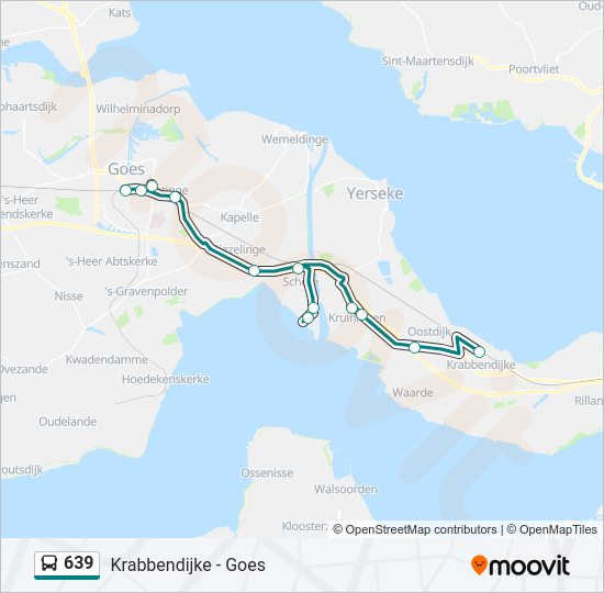 Bus 639 lijnkaart