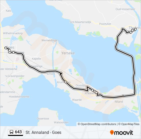 643 bus Line Map