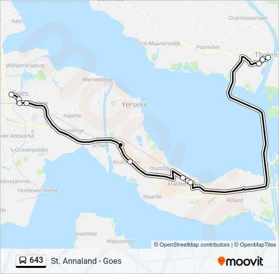 643 Bus Line Map