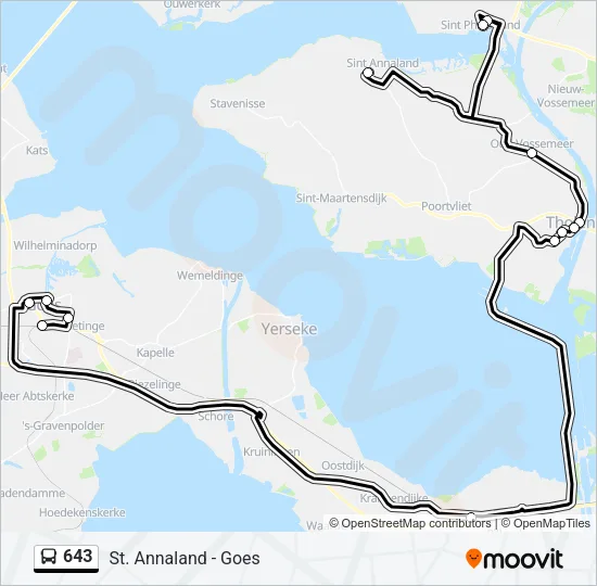 643 Bus Line Map