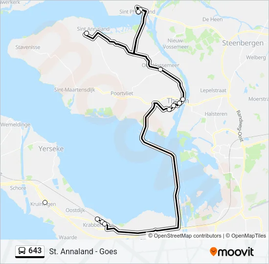 643 Bus Line Map
