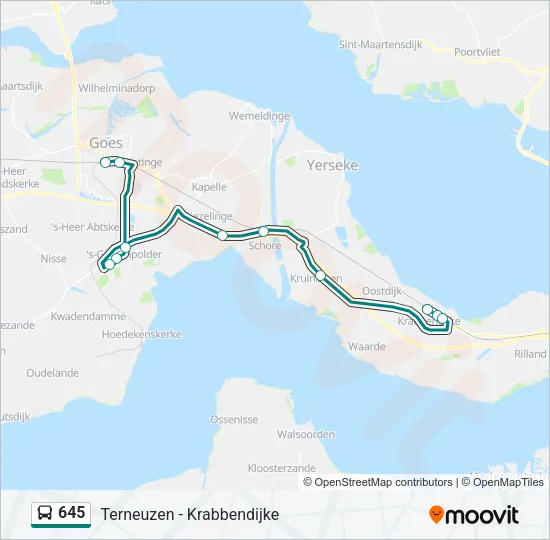 645 Bus Line Map