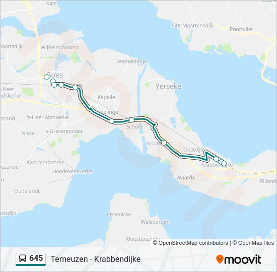 645 Bus Line Map