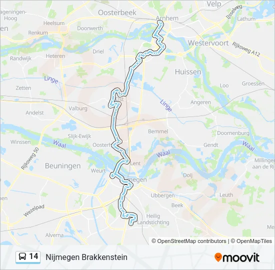 14 Bus Line Map