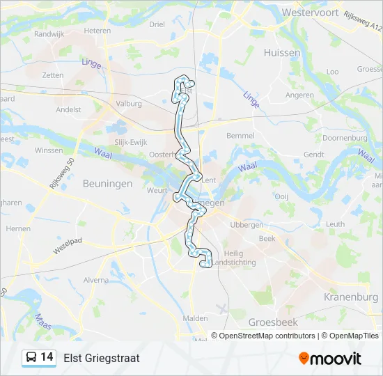 14 Bus Line Map