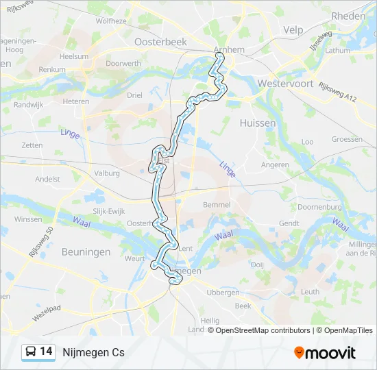 14 Bus Line Map