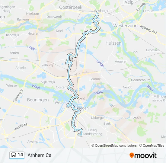 14 Bus Line Map