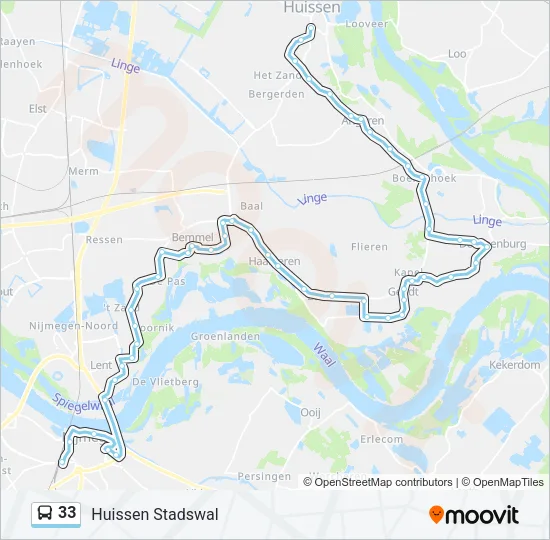 33 Bus Line Map